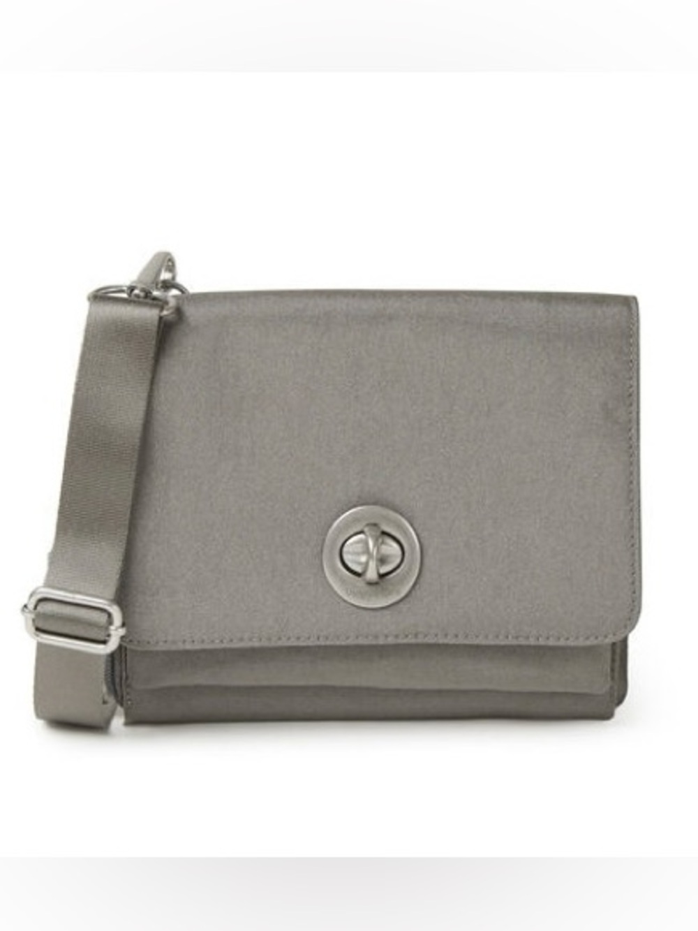 EUC. Baggallini Madrid Crossbody Purse, Gray with Brushed  Silver Hardware - Picture 2 of 8